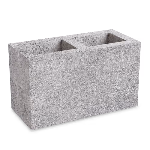 Gray concrete cinder block