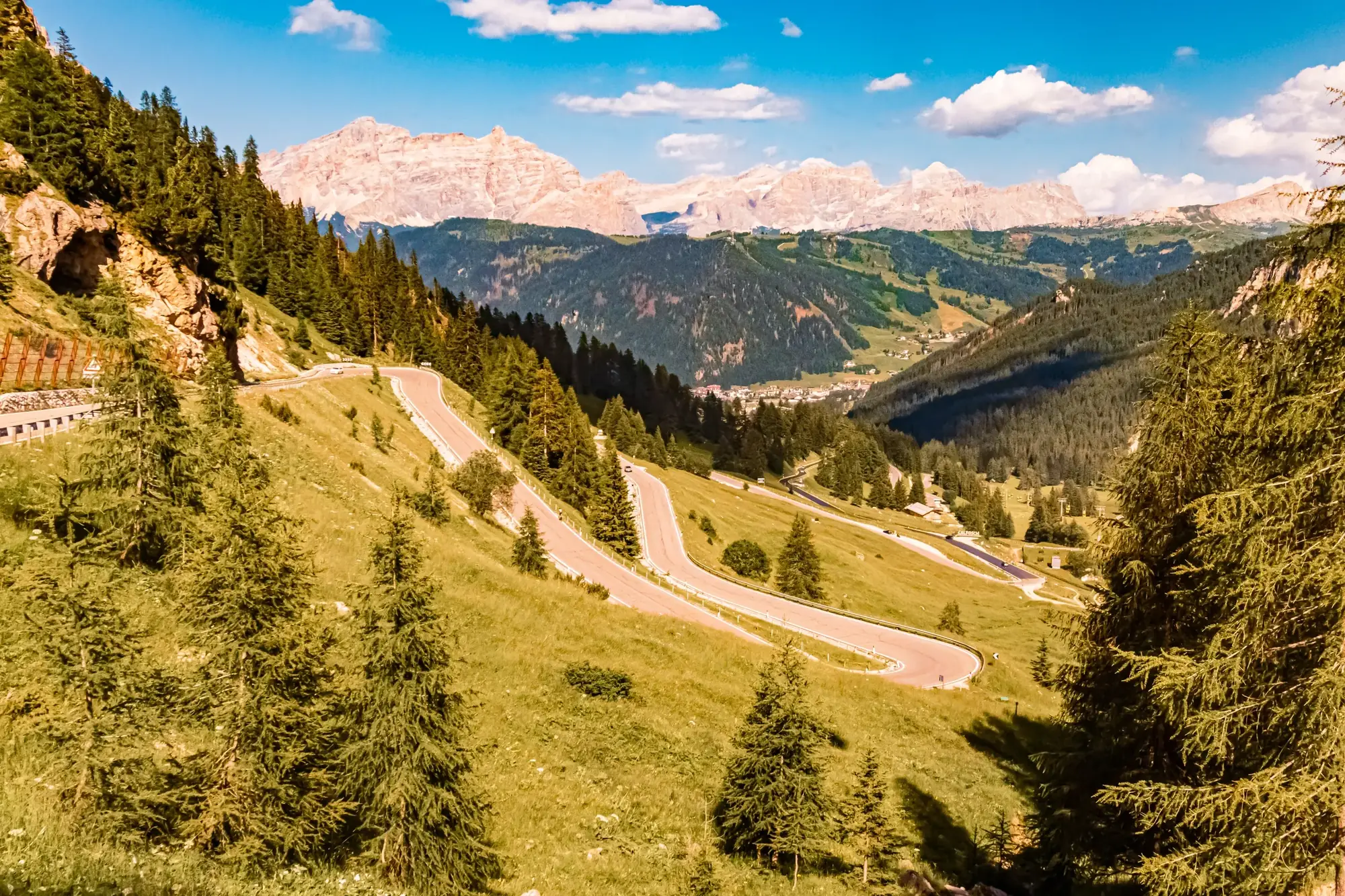 Winding road through a scenic landscape