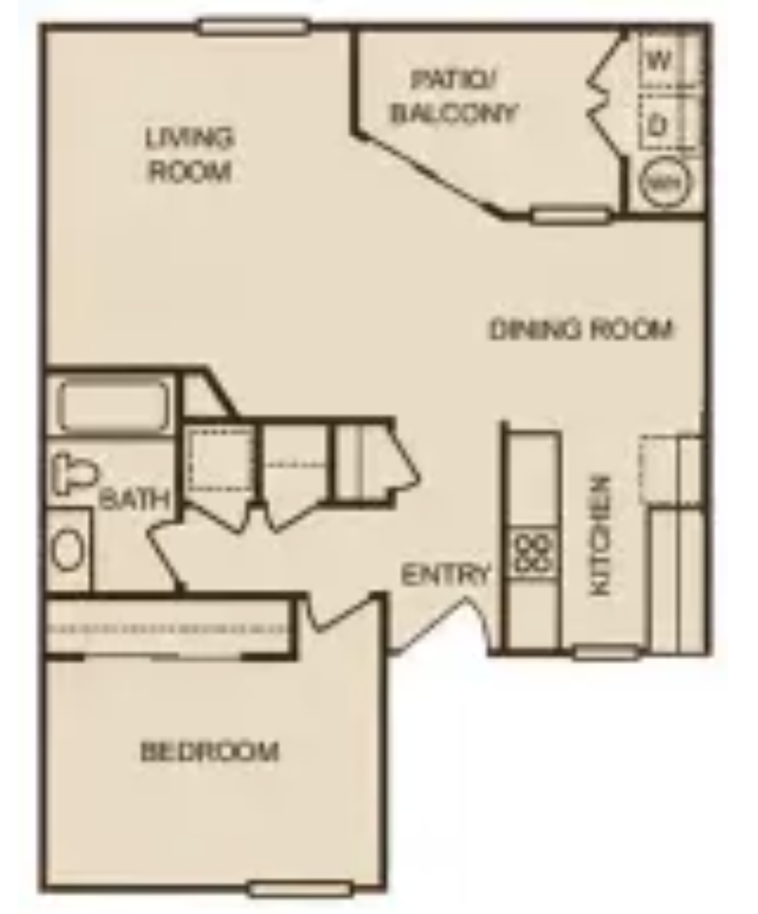 1 bed 1 bath floor plan layout