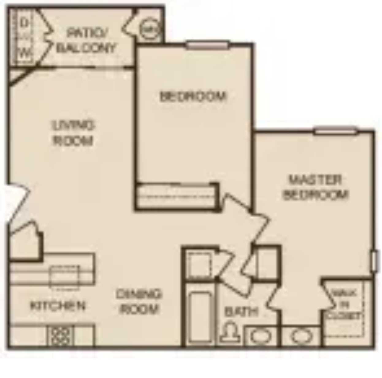 2 bed 1 bath floor plan layout