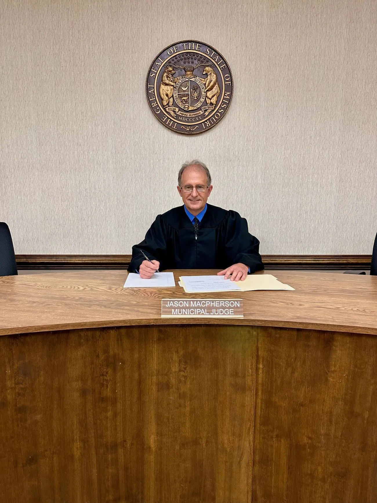 Jason MacPherson on the bench as Municipal Judge of Cabool