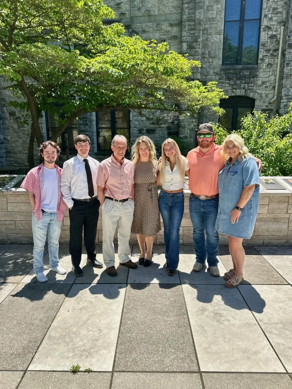 Jason MacPherson with his family at his son's graduation from Drury University