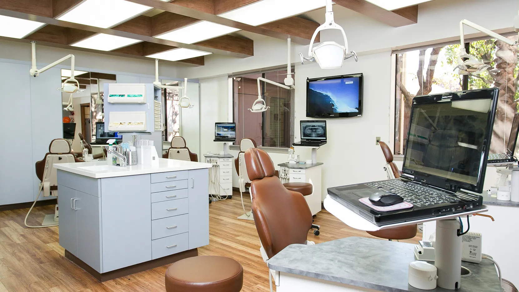 Bright orthodontic treatment room at Pair & Hoang Orthodontics