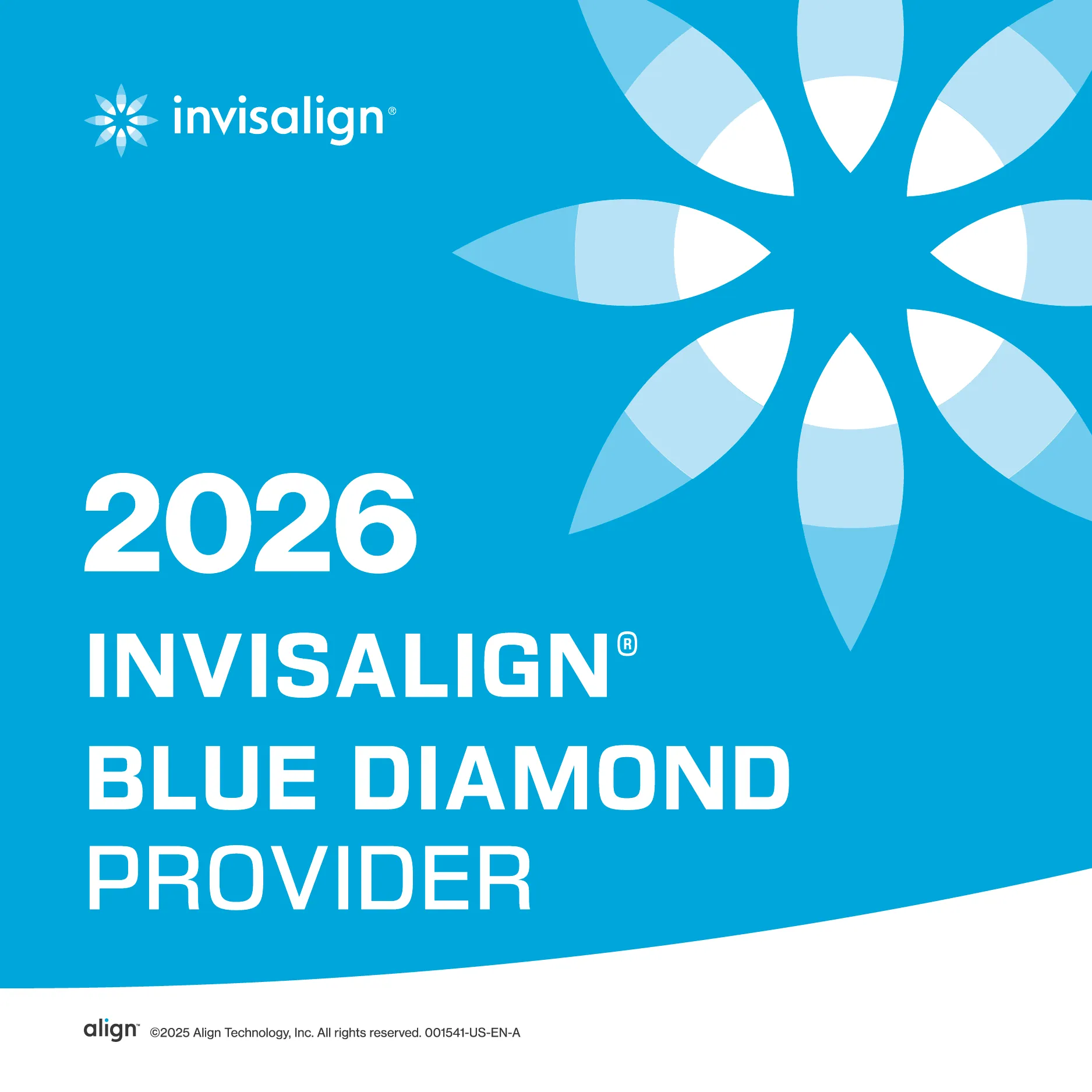 Invisalign Blue Diamond Provider badge, top 1% in North America