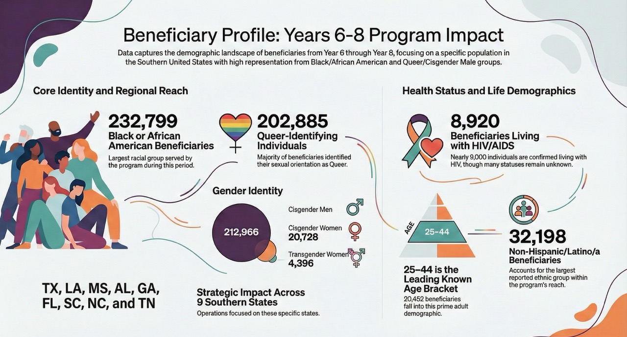 Infographic: Beneficiary Profile, Years 6-8 Program Impact