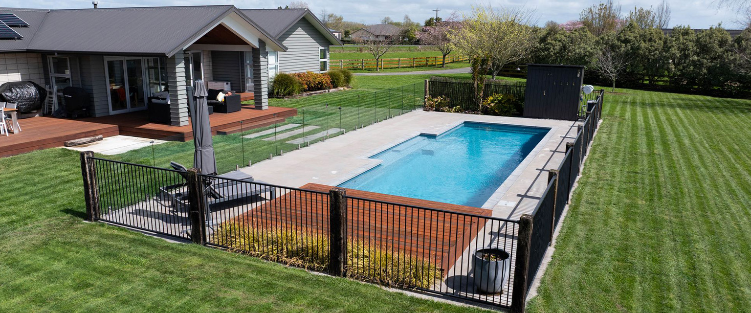 Boss Civil swimming pool installation underway at a home in Whanganui