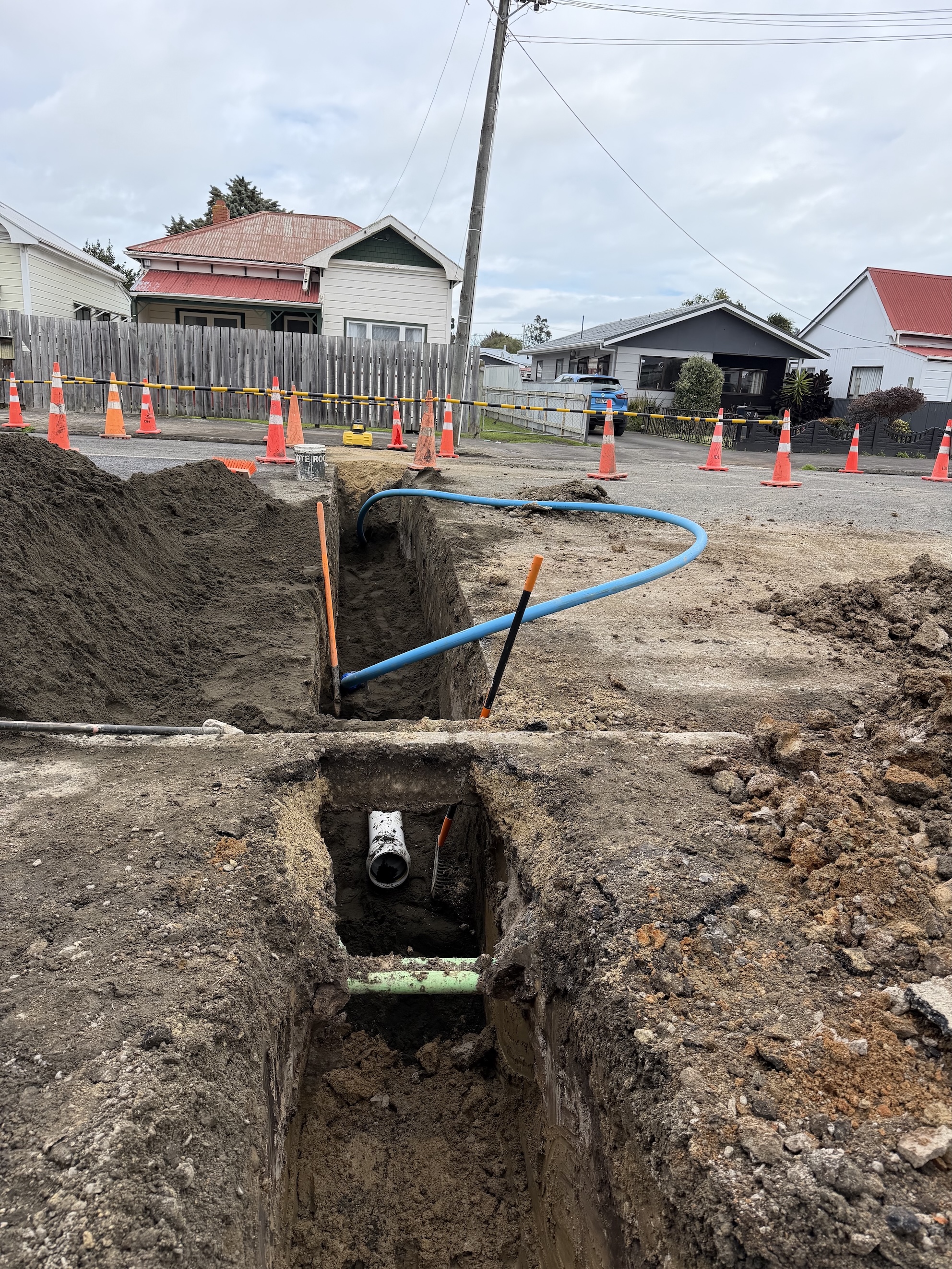 Stormwater drainage pipework installed by Boss Civil, Whanganui