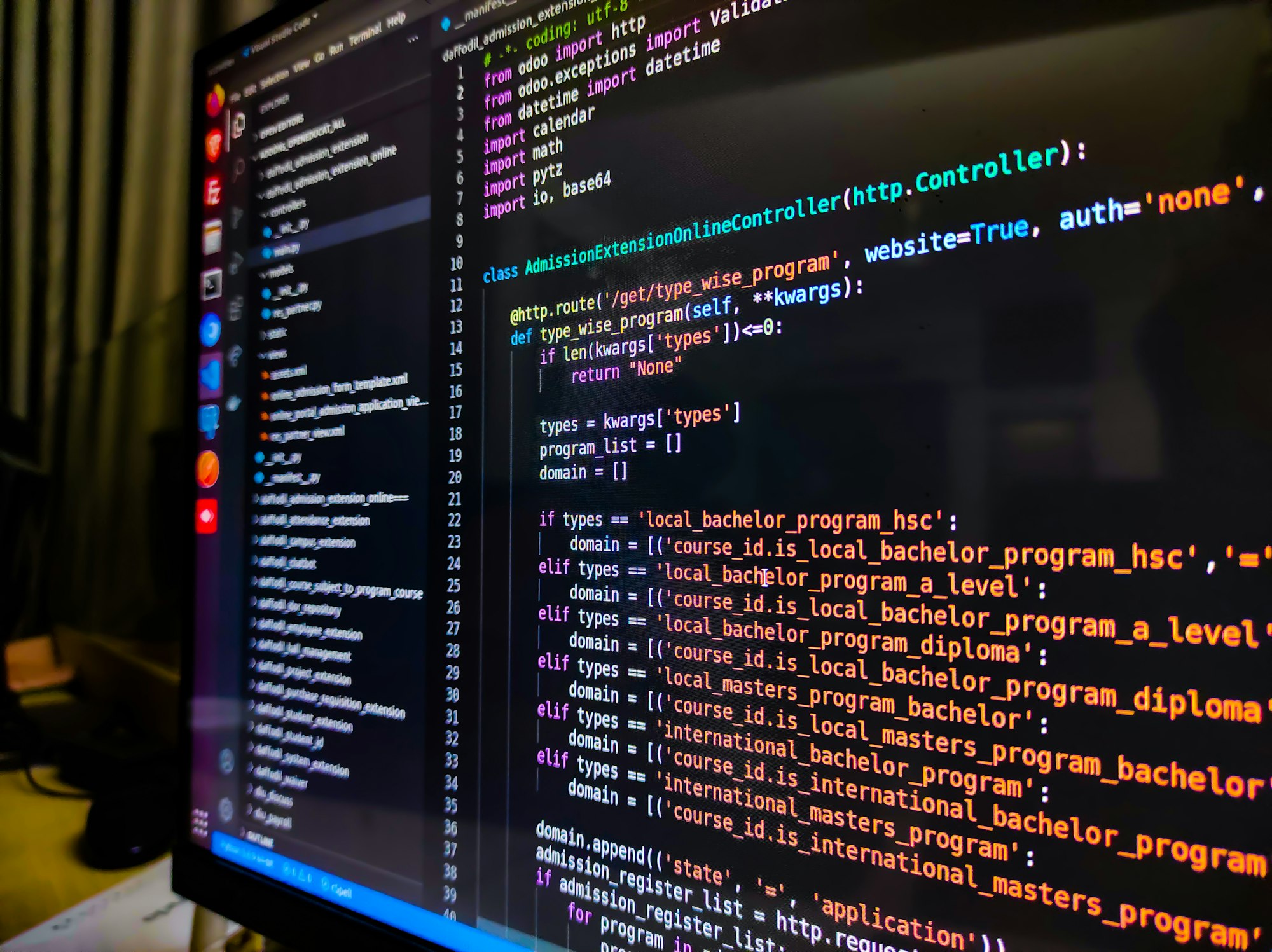 Code on security analyst screens