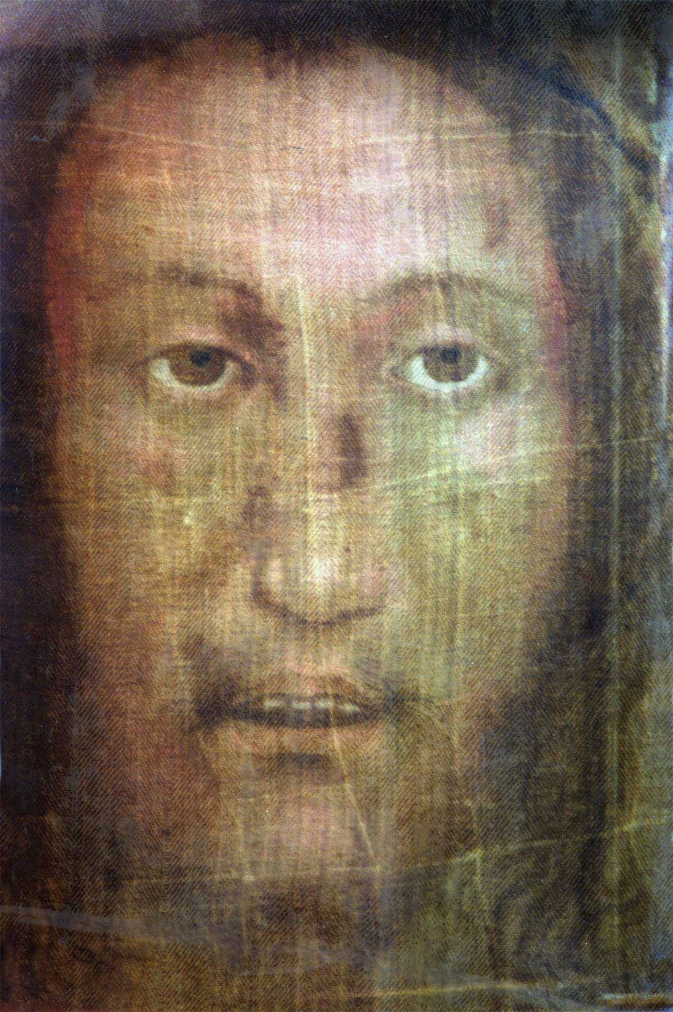 Superposition of two faces from Shrouds of Turin and Manoppello
