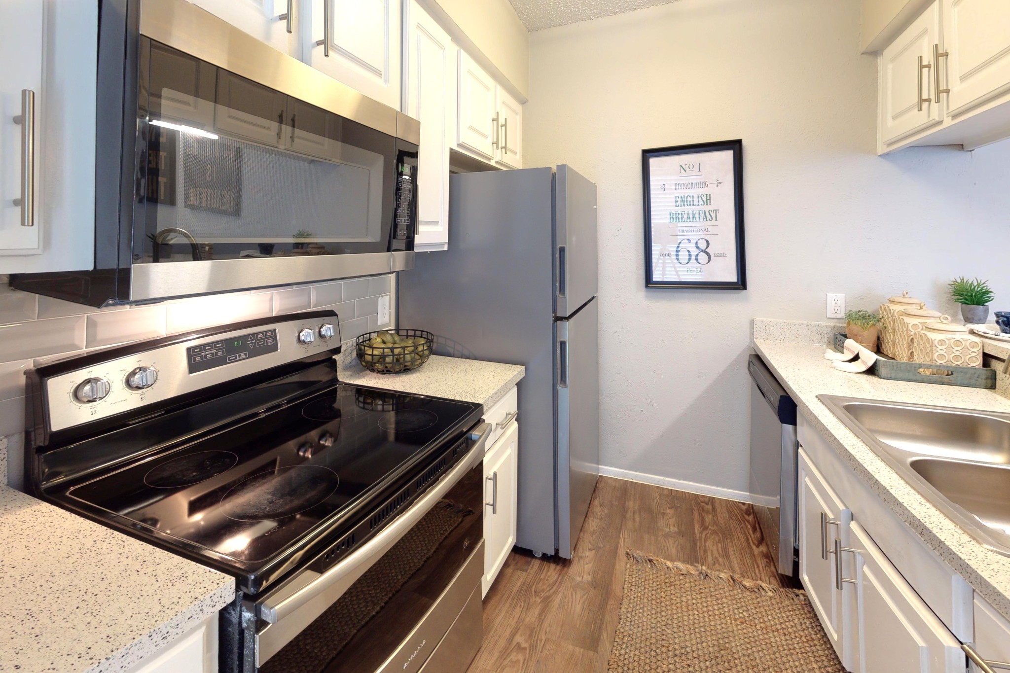 Kitchen at Jade Apartments in Addison, Texas