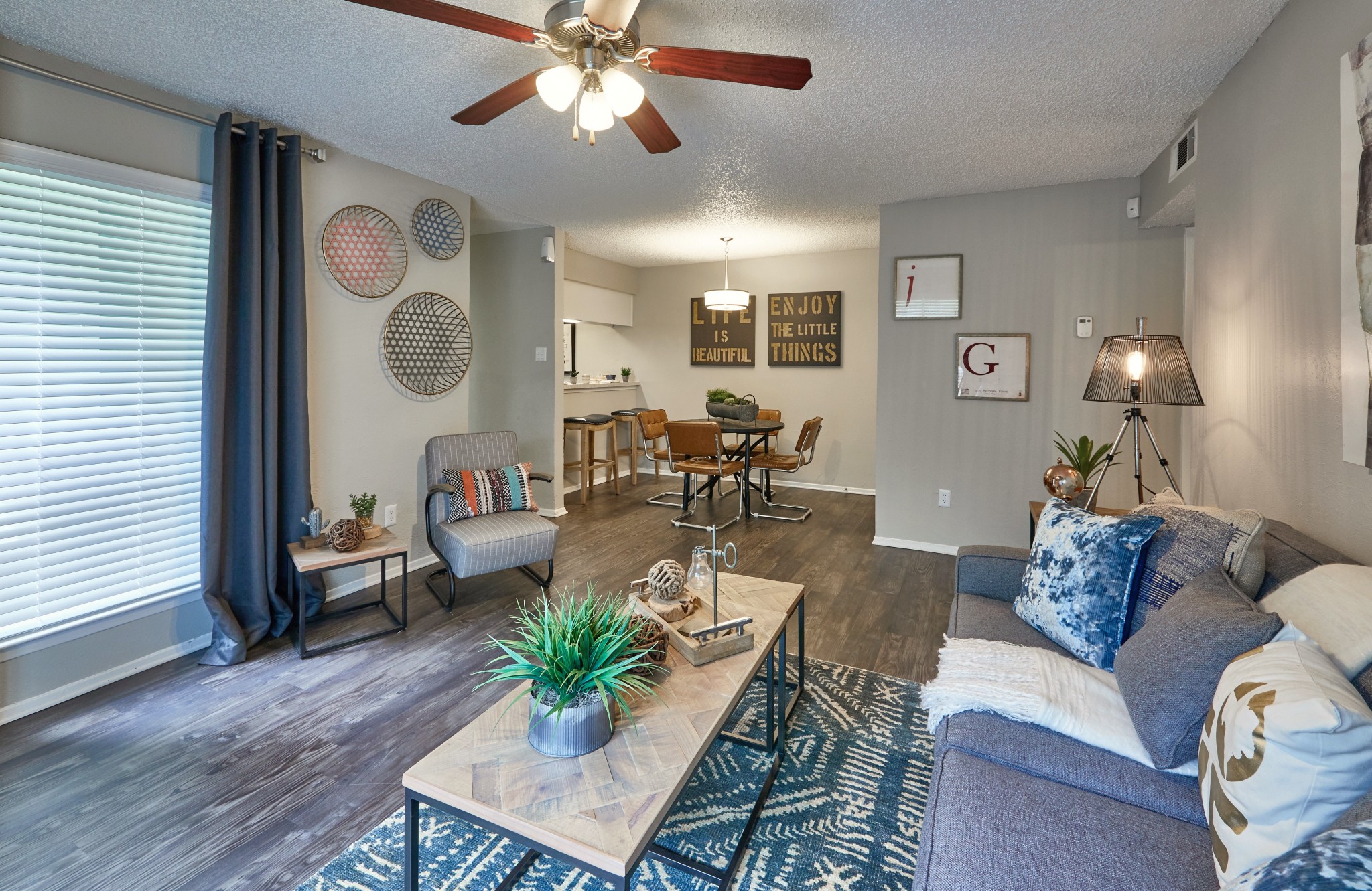 Living Room at Jade Apartments in Addison, Texas