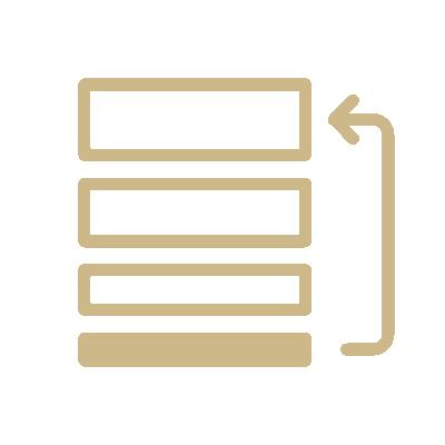Icon of four horizontal bars with a curved arrow pointing left, symbolizing a return or undo action.