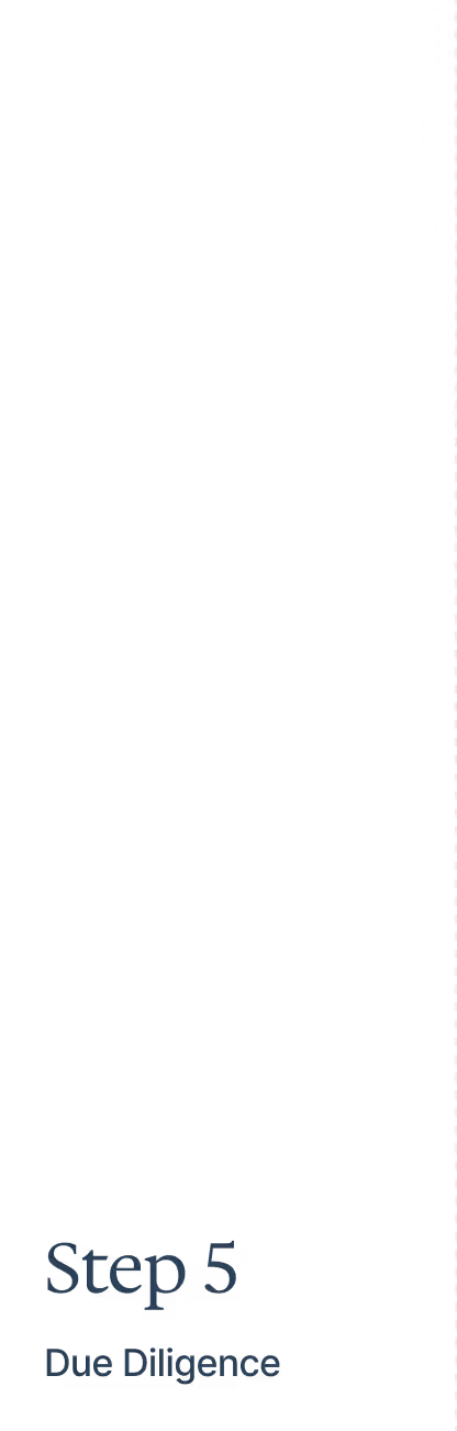 Step 5 Due Diligence text on a plain black background.