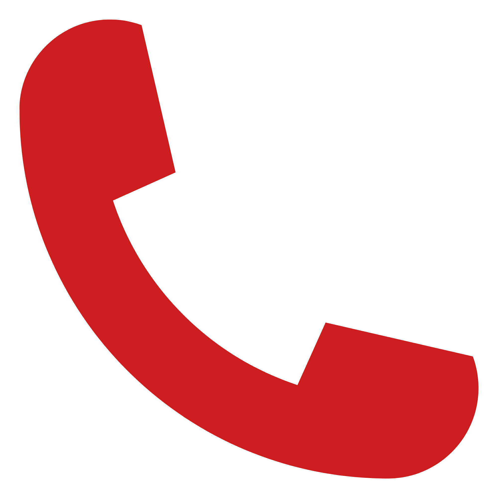 Red telephone handset icon
