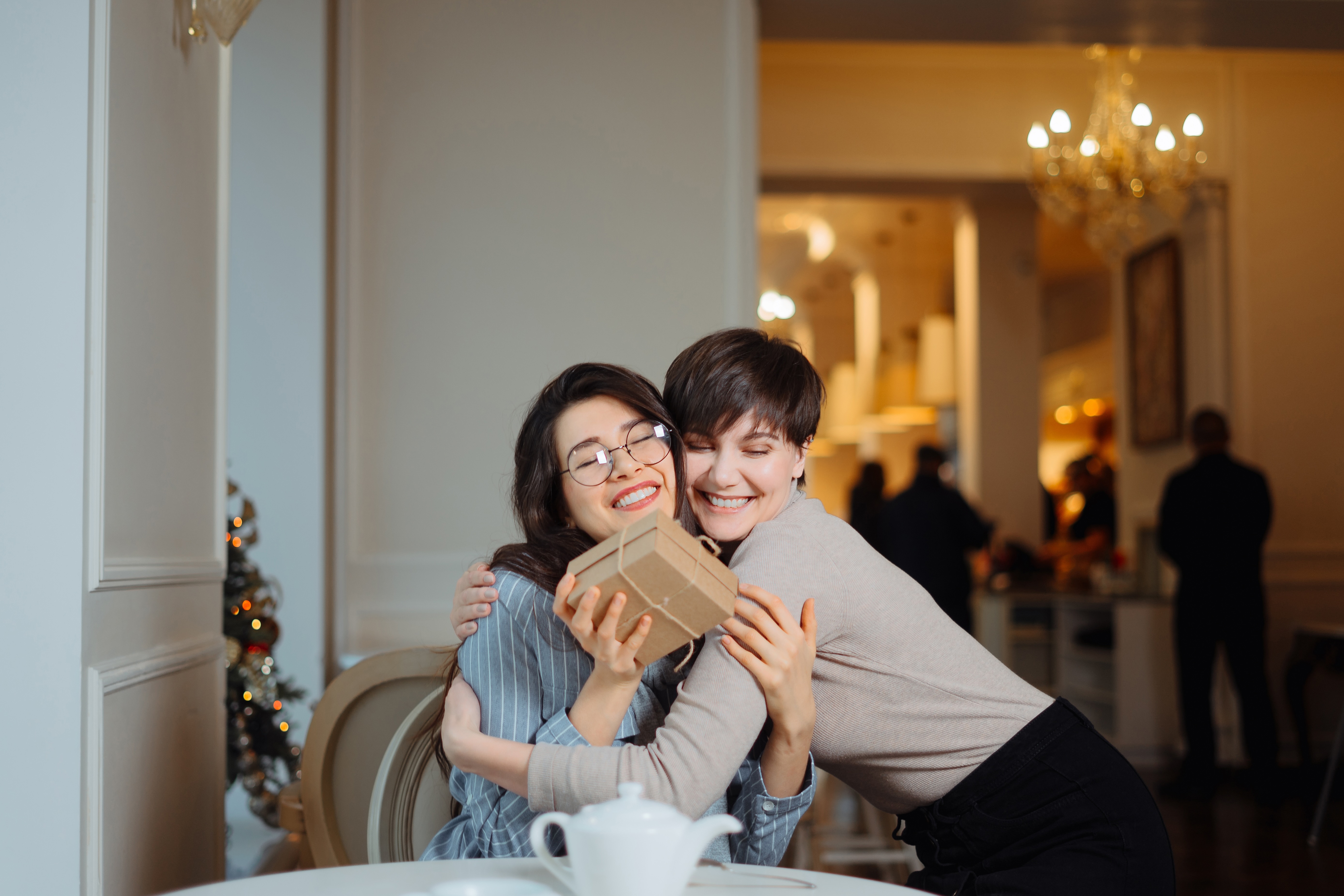 Eating at cafe stock image