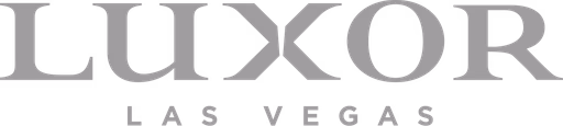 Luxor Las Vegas logo in stylized gray capital letters.