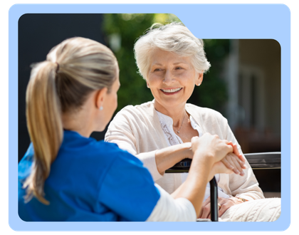 Aged care worker with elderly resident