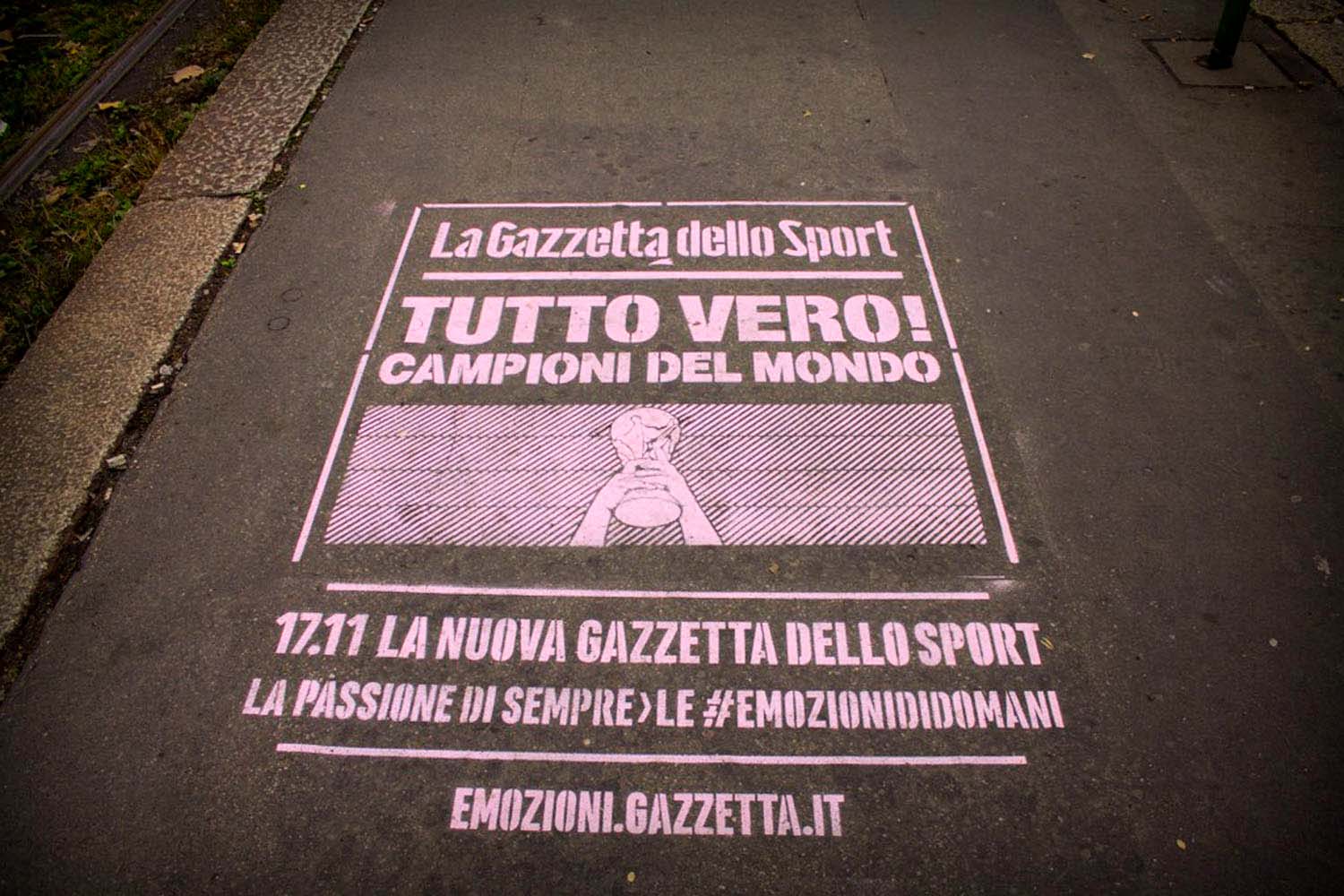 graffiti marketing gazzetta dello sport