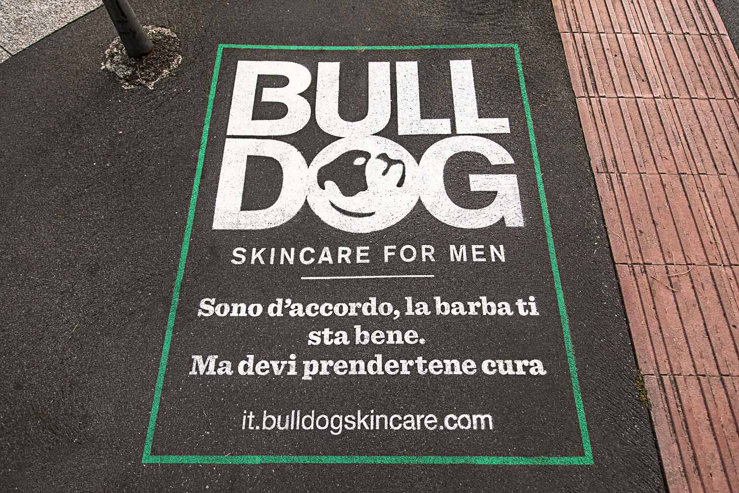 graffiti pubblicitari bulldog skincare
