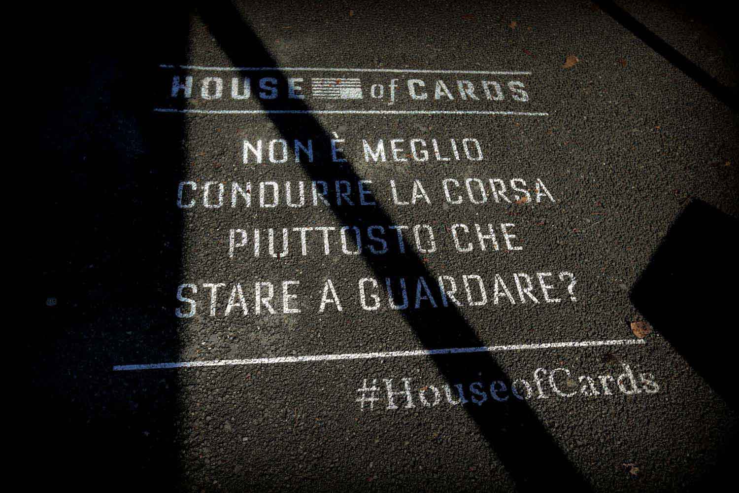 green graffiti house of cards
