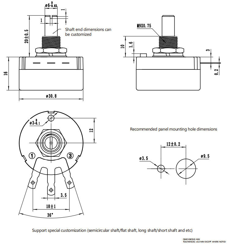 RV30 Dimension