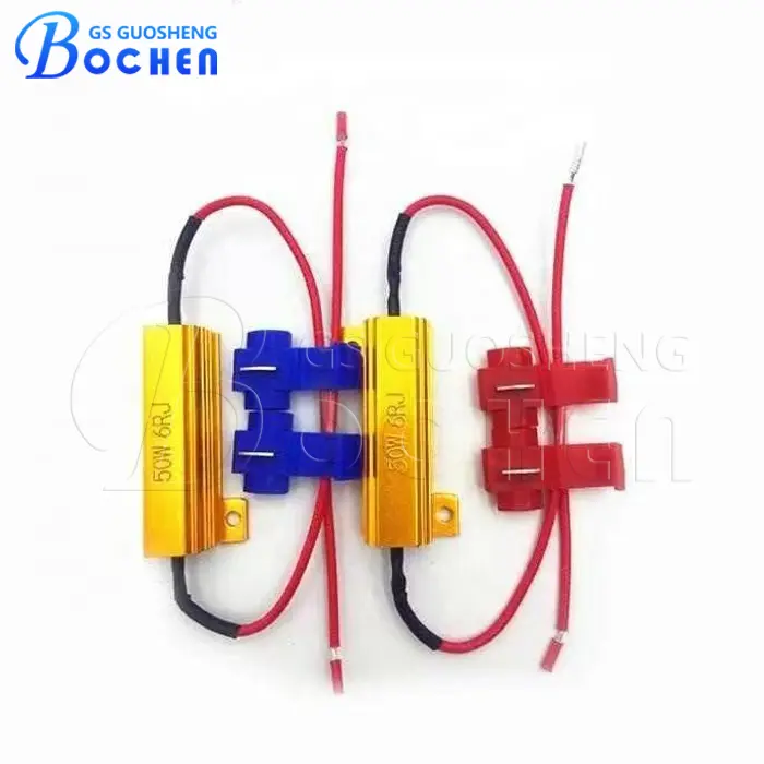 RX24 Gold Aluminum Housing Wirewound Resistors 50W LED Fog Light Decoder
