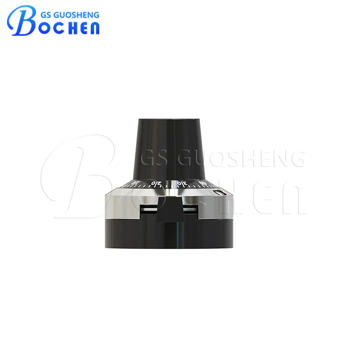H-23-6A-1 Black Metal Digital Dial Knob, Fits 6.35mm Potentiometer Shaft