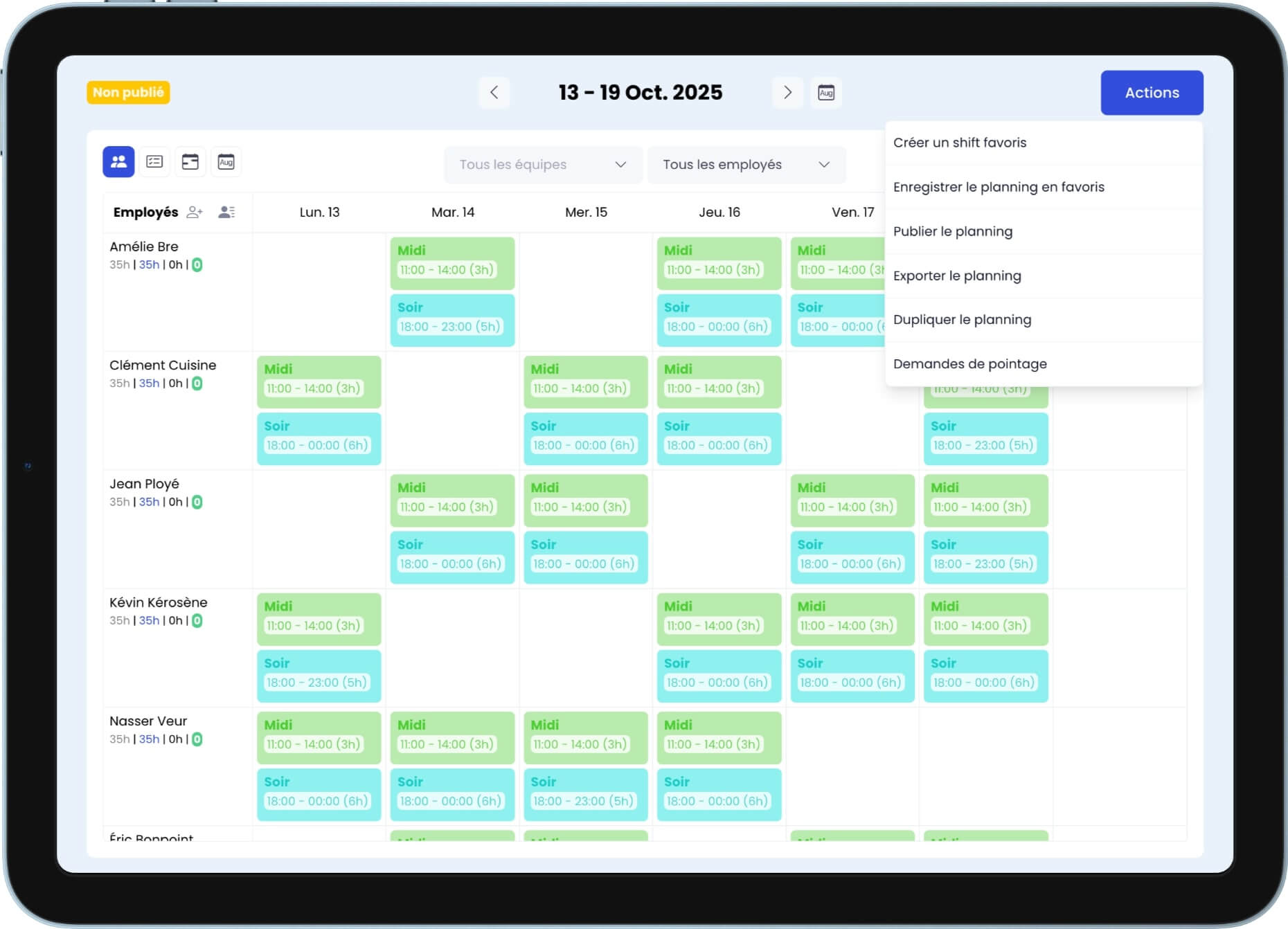 horaires restaurant avec Komia