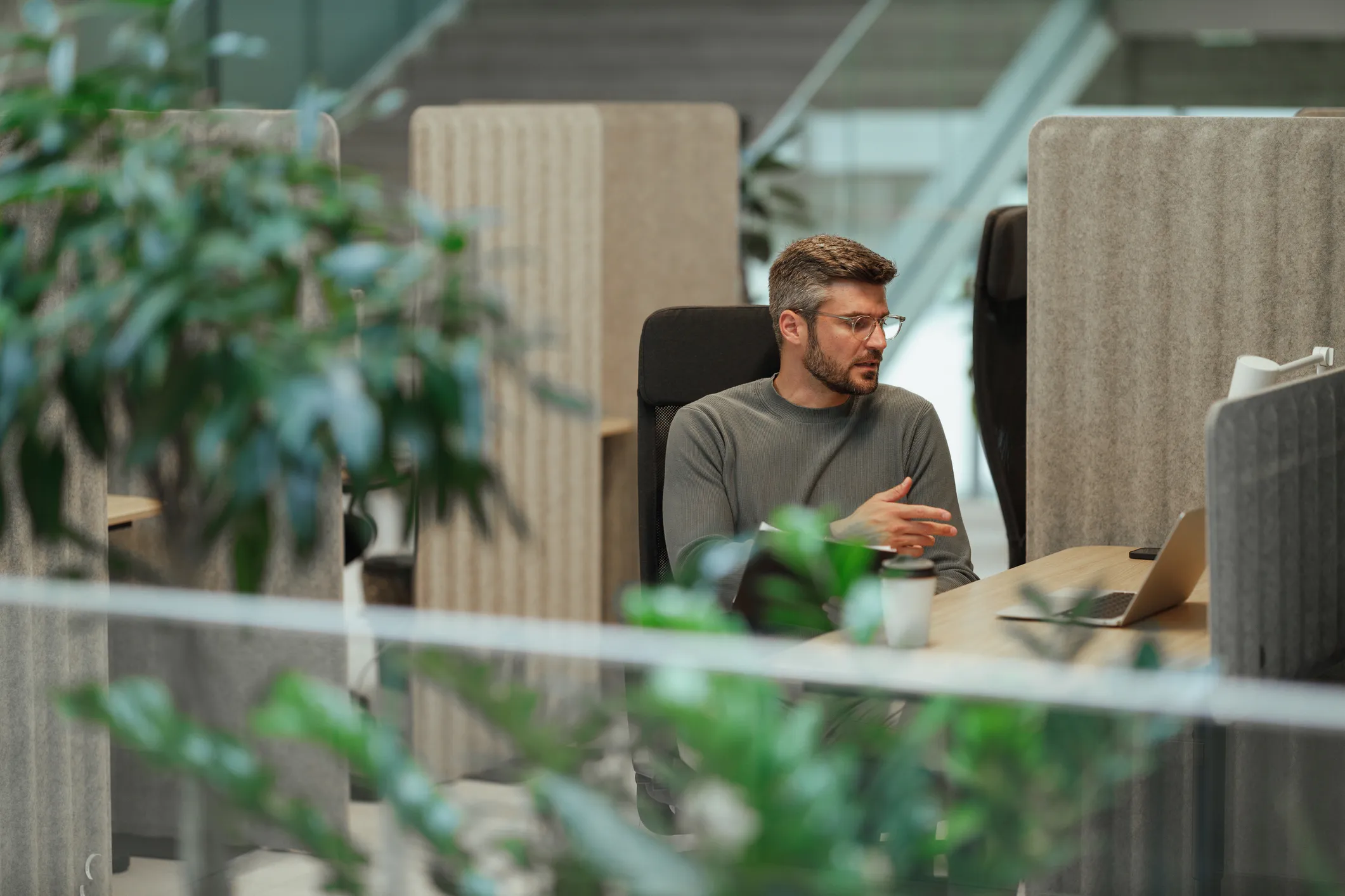 Jameco Group accountant working at a desktop computer