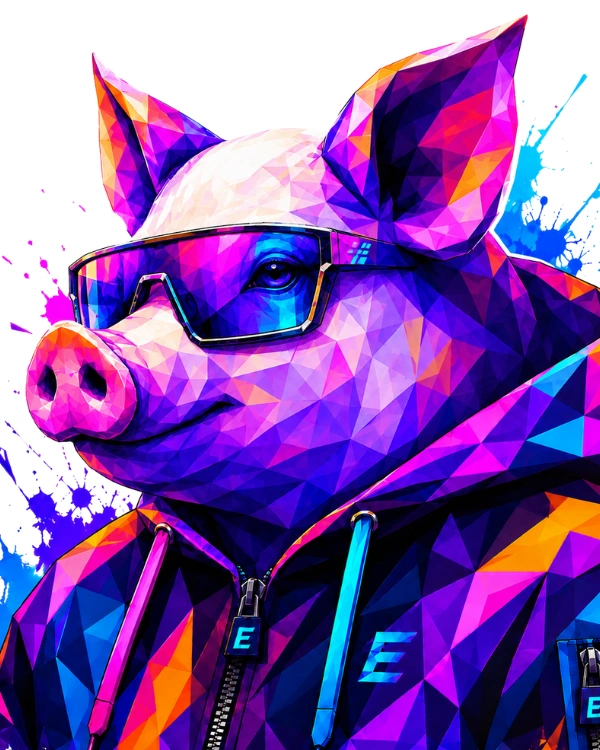 Justin Uy illustrated as a pig