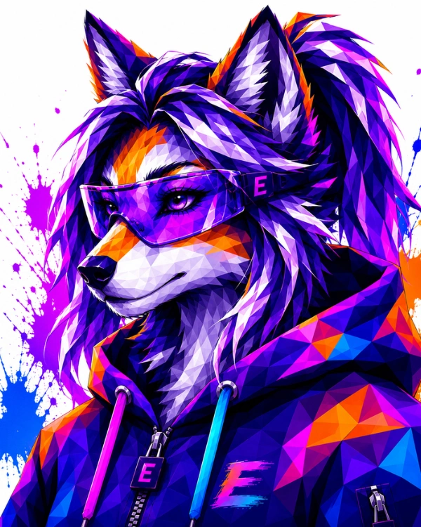 Feryel Abidi illustrated as a wolf