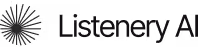Black stylized wordmark reading 'Listenery AI' on white background.