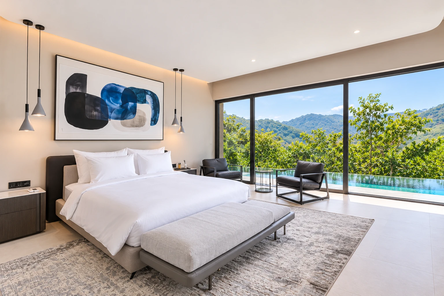Villa 6 Master Suite One overlooking private pool and Phuket hills