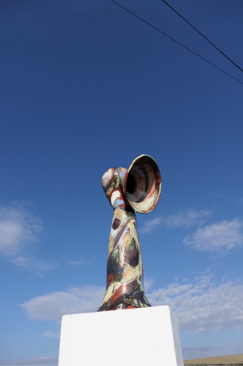 Wrapped ceramic sculpture by Georgia Weston