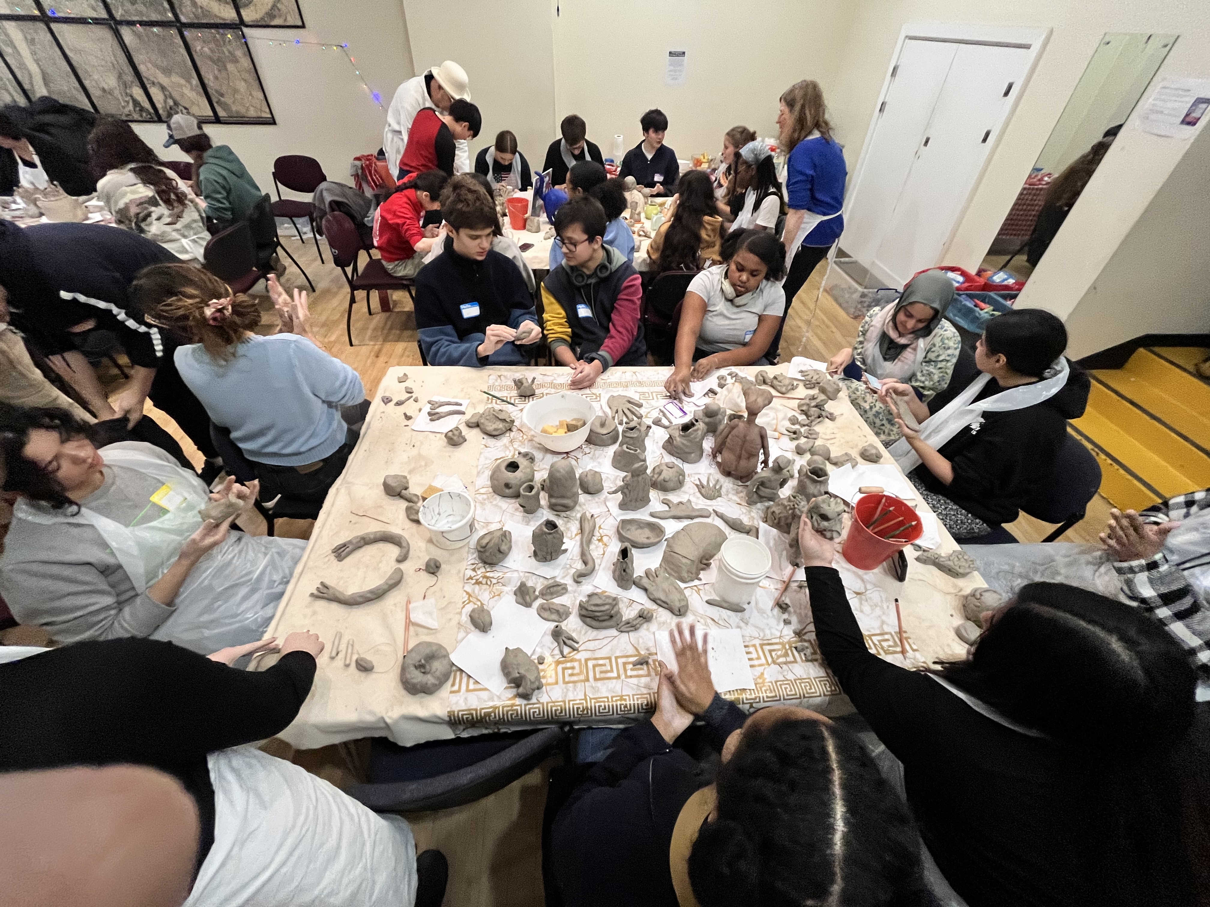 Georgia Weston presenting ceramic sculpture