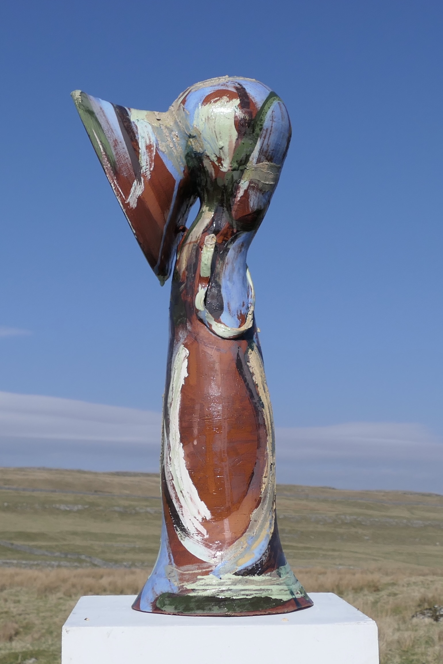 Wrapped ceramic sculpture side view
