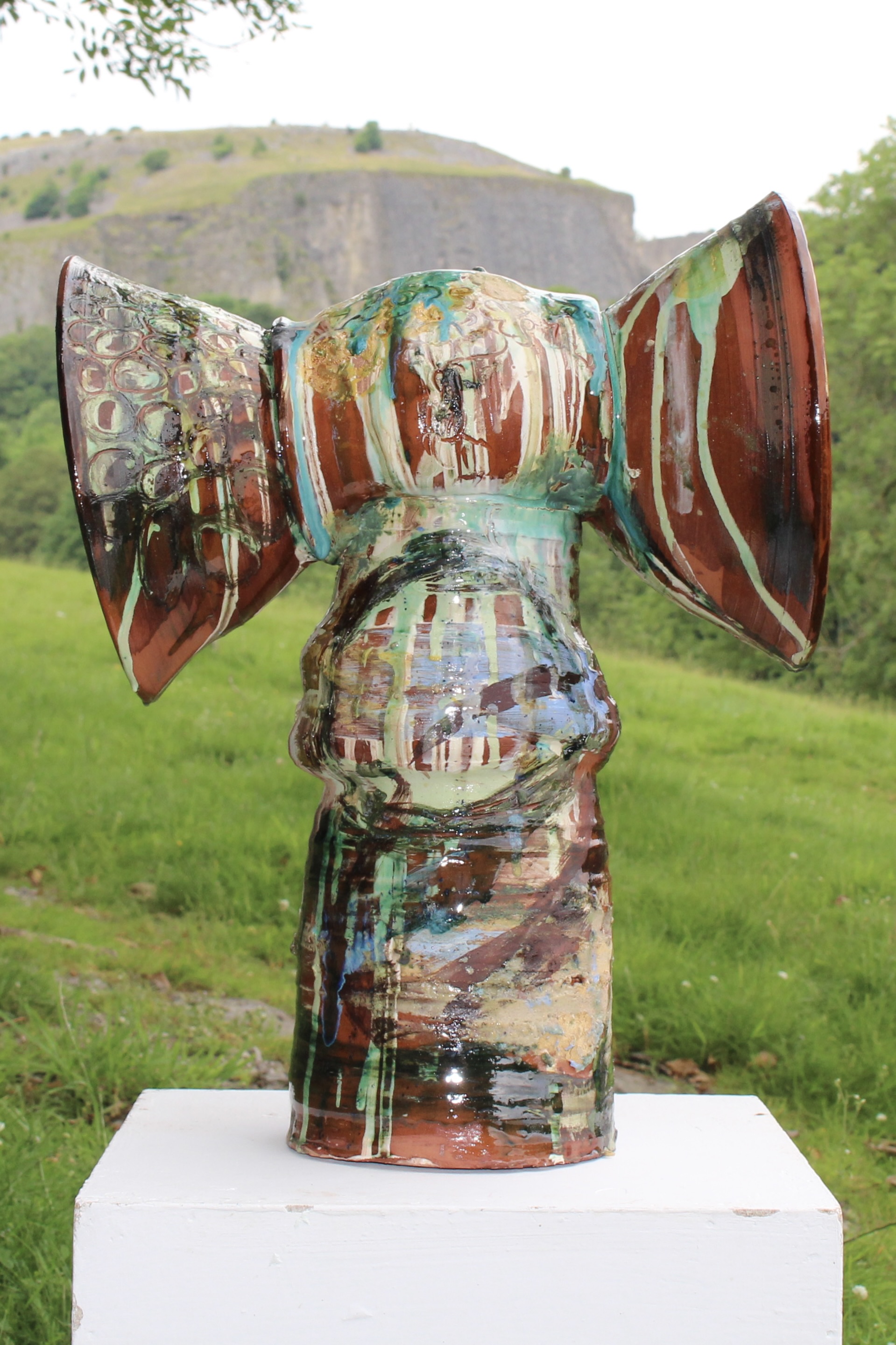 Trumpet ceramic sculpture detail