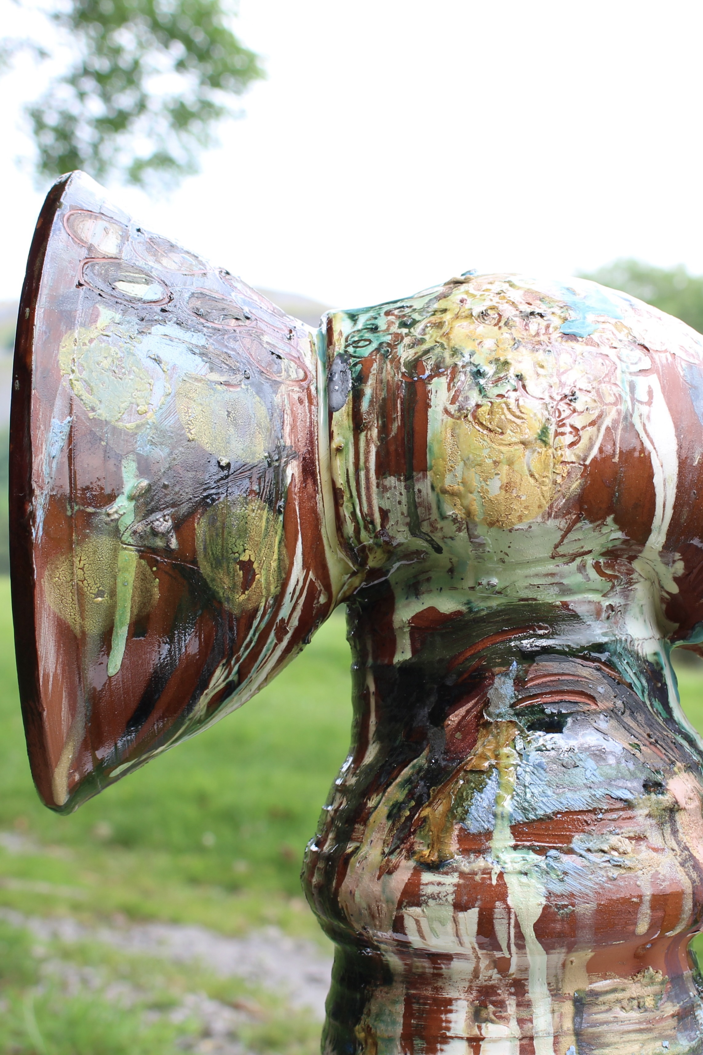 Trumpet ceramic sculpture side view