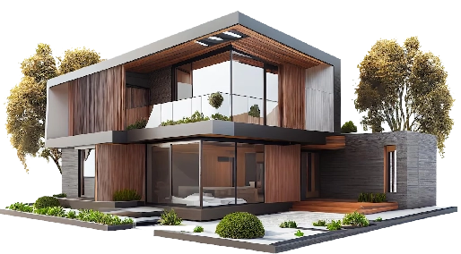 Modernes Wohnhaus als Visualisierung für Neubau in Hamburg
