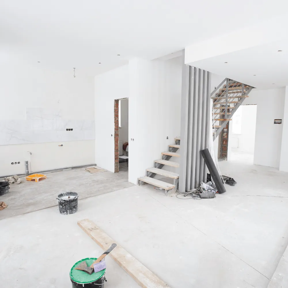 Laufende Bauarbeiten in einer Wohnung in Hamburg