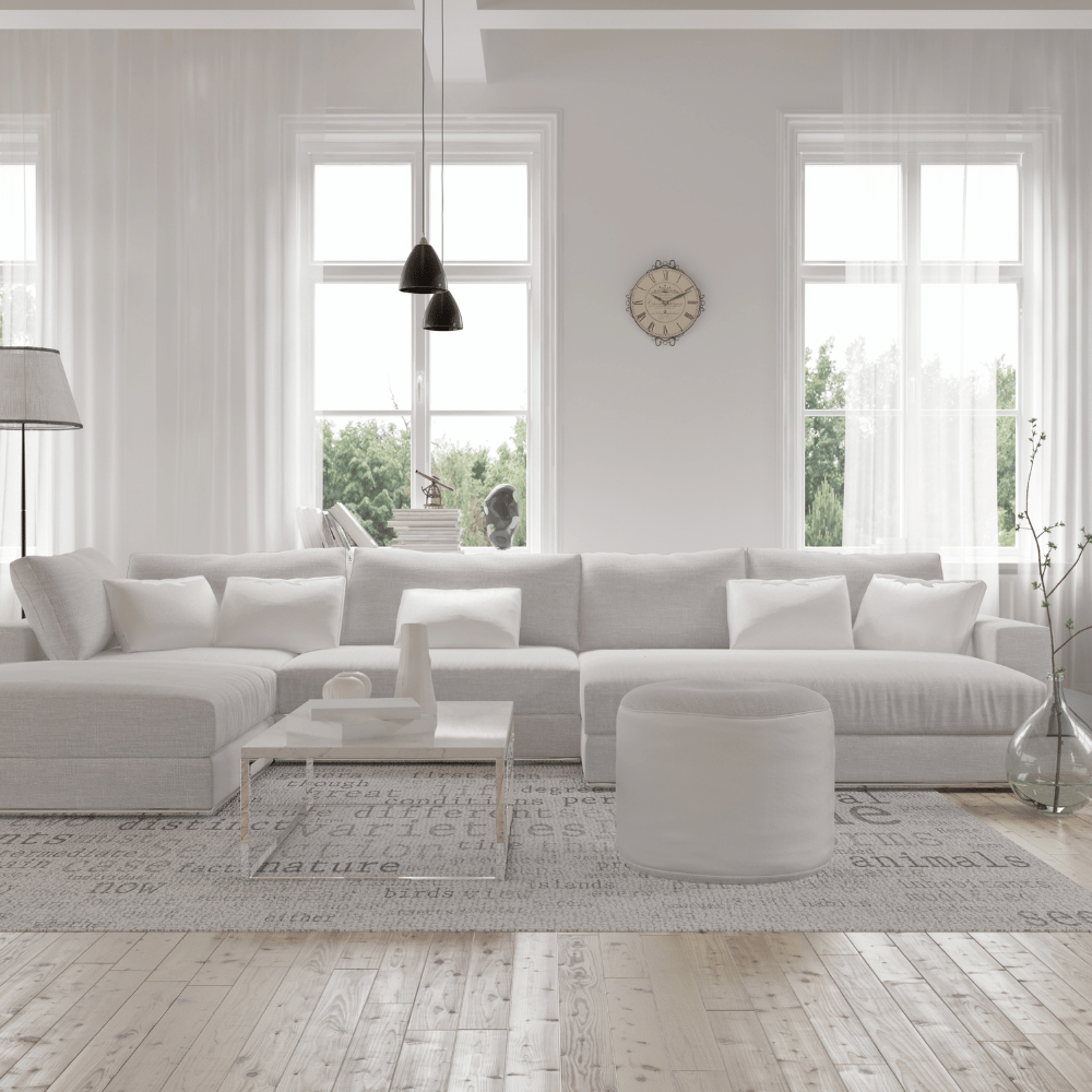 Modern eingerichtetes Wohnzimmer nach Sanierung in Hamburg