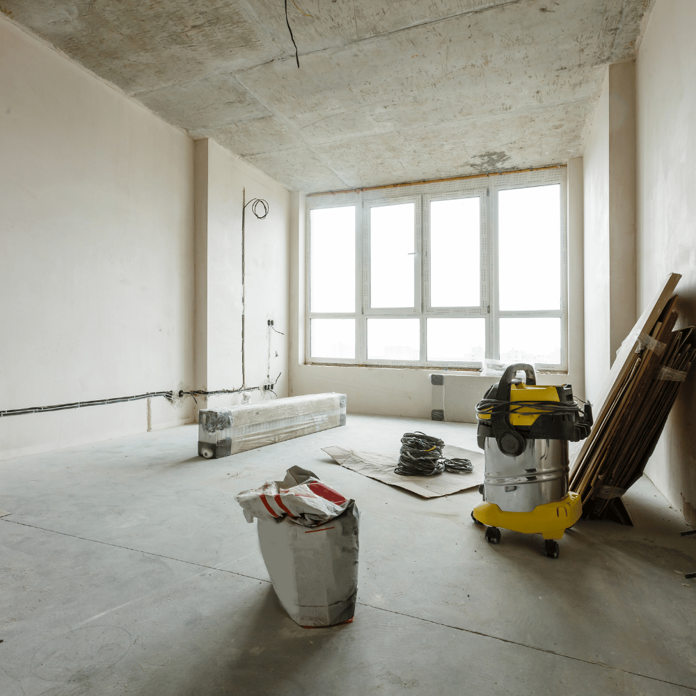 Innenraum während Renovierungsarbeiten in Hamburg