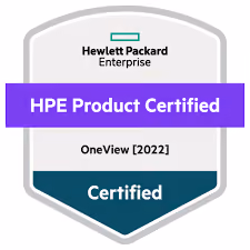 HPE Product Certified badge for OneView 2022 from Hewlett Packard Enterprise