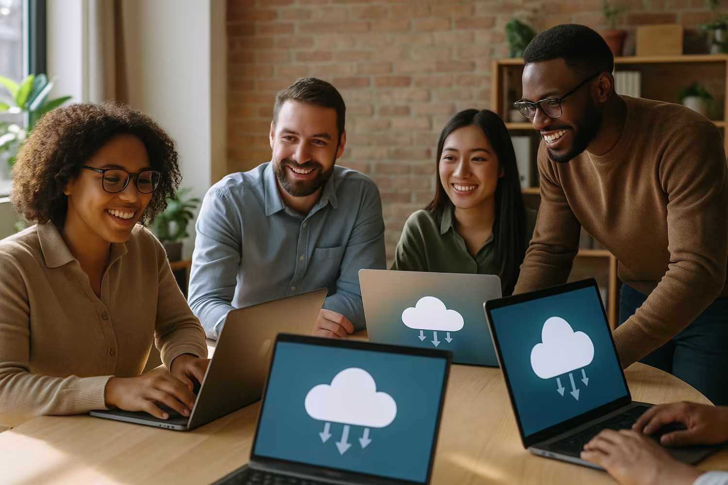 Diverse team discussing cloud integration solutions