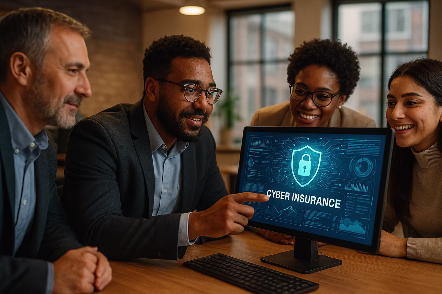 Connecticut team discussing cyber insurance