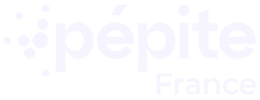 Pépite France logo with cluster of dots symbol on the left