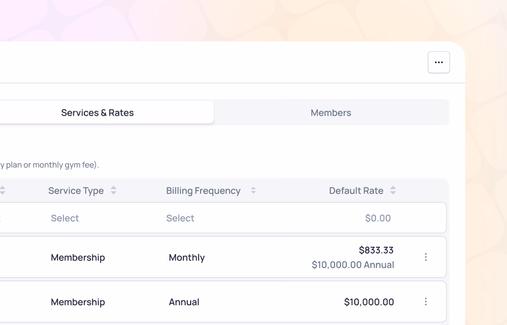 Membership pricing table showing monthly plan at $833.33 and annual plan at $10,000.00