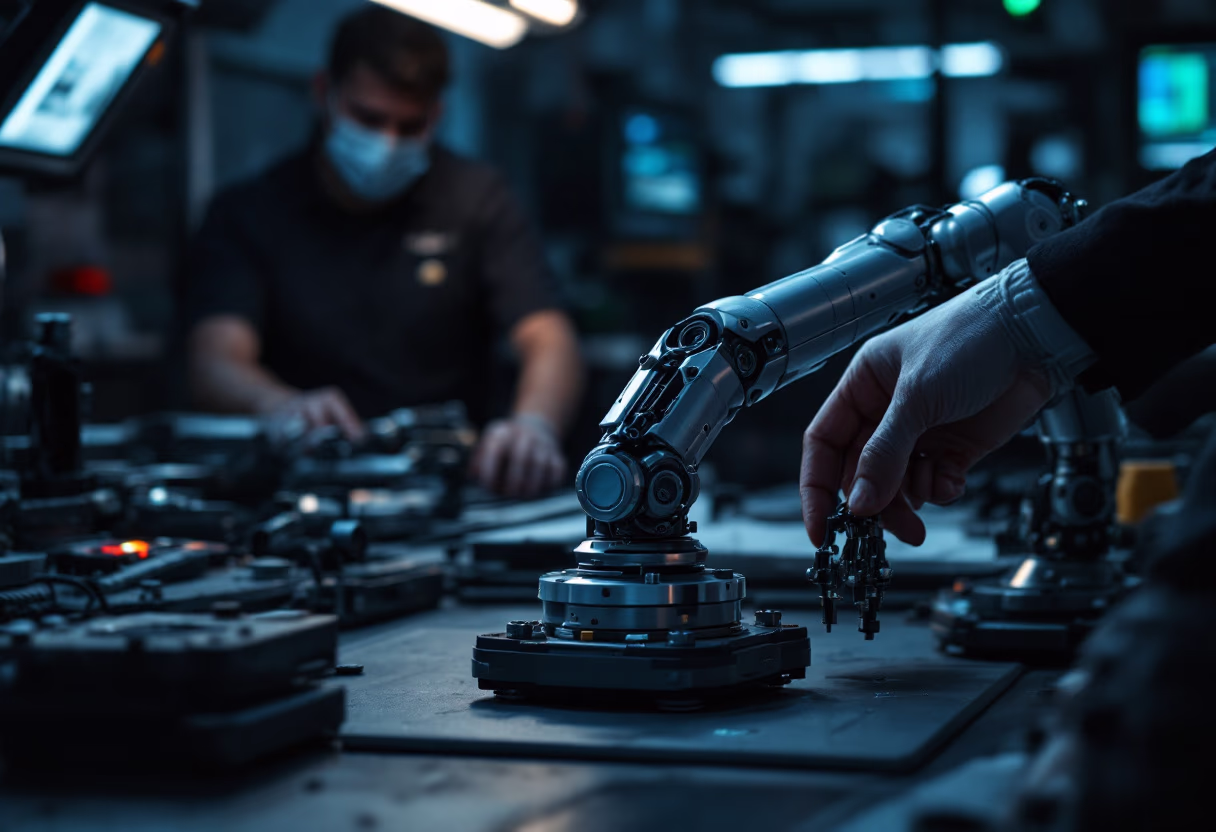 image of team working on a project (for a robotics and automation)