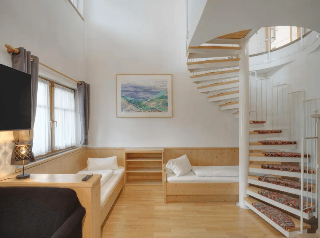 Edge of Town apartment living space near Mayrhofen for Snowbombing festival.