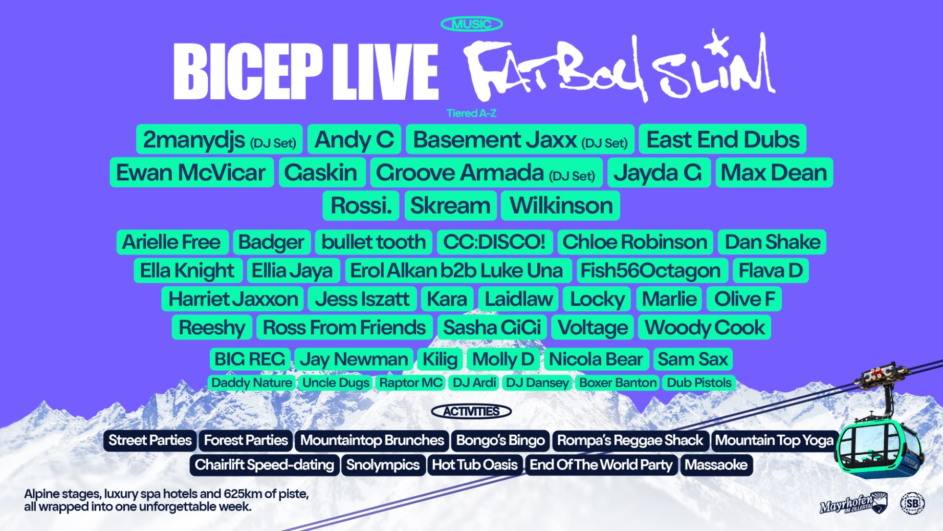 Snowbombing 2027 third phase lineup poster